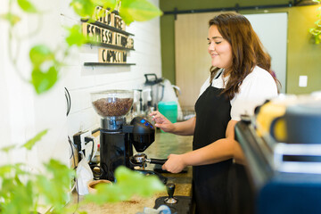 Female barista working at the coffee shop