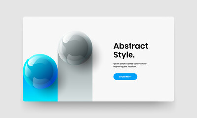 Bright realistic balls front page concept. Amazing presentation vector design template.