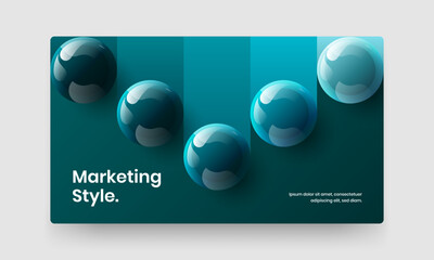 Geometric corporate brochure vector design illustration. Minimalistic 3D spheres website template.