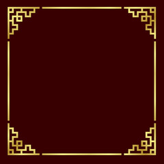 Chinese style border vector with gold color