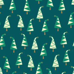 Seamless pattern with Christmas tree. Holiday Christmas background for wallpapers, textile, wrapping paper.
