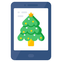 Unique design icon of mobile christmas 