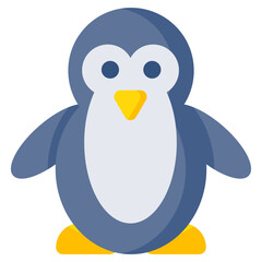 A flat design icon of penguin 