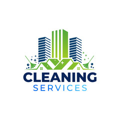 home clean logo creative service house design template Vector illustration