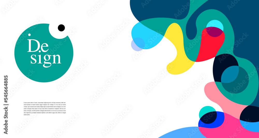 Poster colorful abstract banner template with dummy text for web design, landing page, and print material
