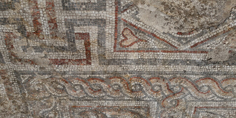 detail of the ancient greek mosaic