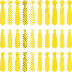 big set ties different types, neckties various size