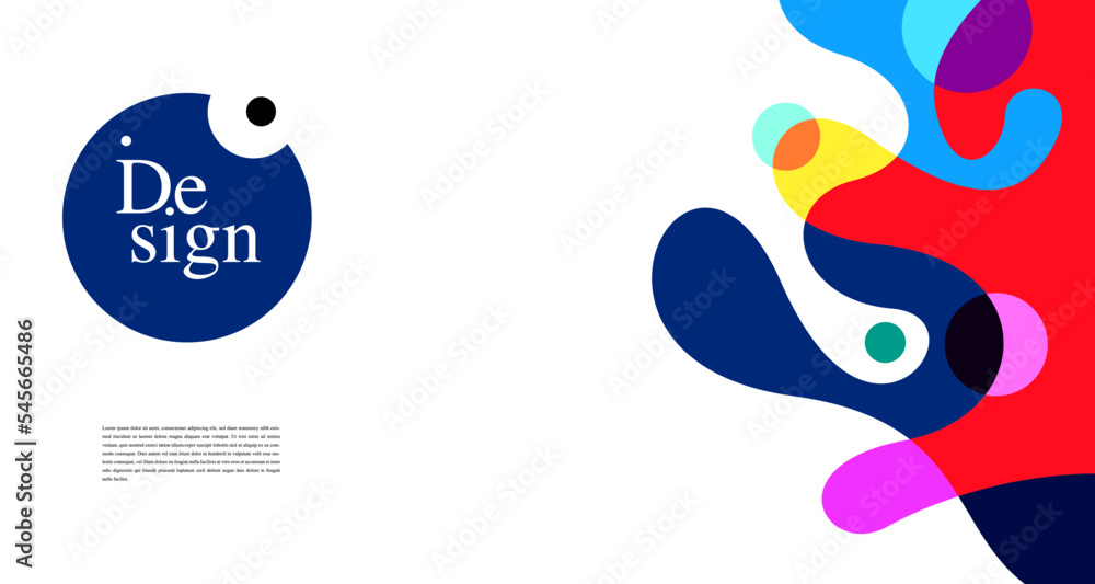 Poster colorful abstract banner template with dummy text for web design, landing page, and print material