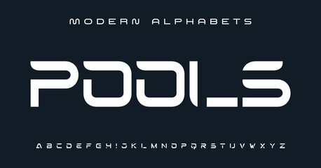 Sports modern tech font typography. MINIMAL vector typeface for a company. Modern gaming fonts for logo design.