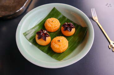 Sanae Chan and Thong Aek - Thai dessert made from flour, eggs and sugar , Authentic Thailand dessert
