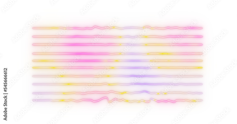 Poster neon light lines on png transparent background with reflection on the floor. neon frame for your des