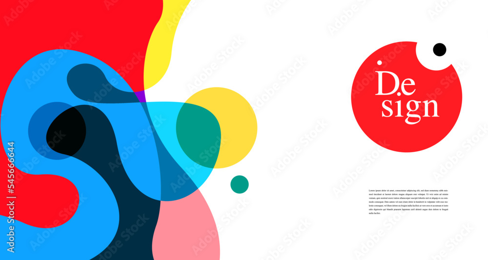 Poster colorful abstract banner template with dummy text for web design, landing page, and print material