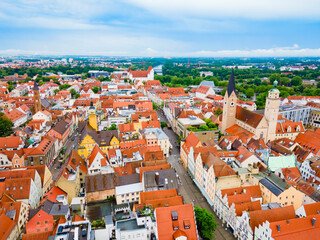 Fototapeta na wymiar Ingolstadt old town aerial panoramic view