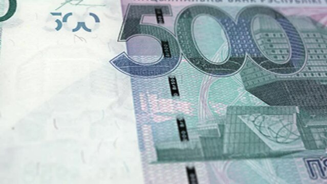 Belarus Belarusian Ruble 500 Banknotes, Five Hundred Belarusian Ruble, Close-up and macro view of the Belarusian Ruble, Tracking and Dolly Shots 500 Belarusian Ruble banknote Observe and Reserve Side