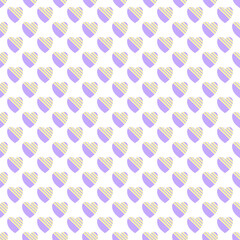 Heart vector. Seamless abstract pastel purple hearts. Simple heart background illustration. Valentine illustration. Vector for wrapping paper, wallpaper, postcard, fabric pattern, sticker pattern.