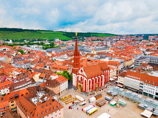 Naklejka premium Wurzburg old town in Bavaria, Germany