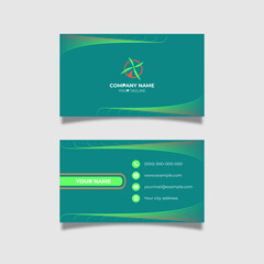 professional business card with colorful line art pattern background