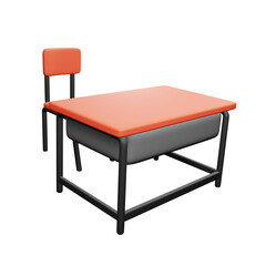PNG 3d rendering of school desk for your content asset needs