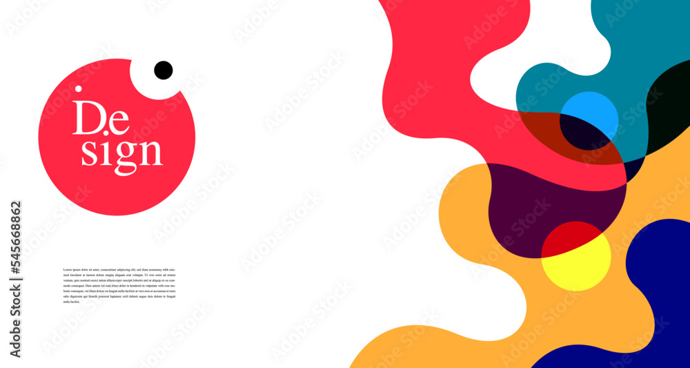 Poster colorful abstract banner template with dummy text for web design, landing page, and print material