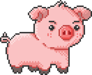 Obraz na płótnie Canvas Pig pixel art