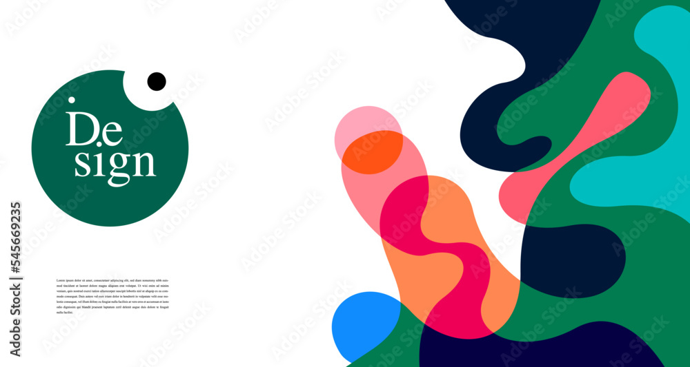 Poster colorful abstract banner template with dummy text for web design, landing page, and print material