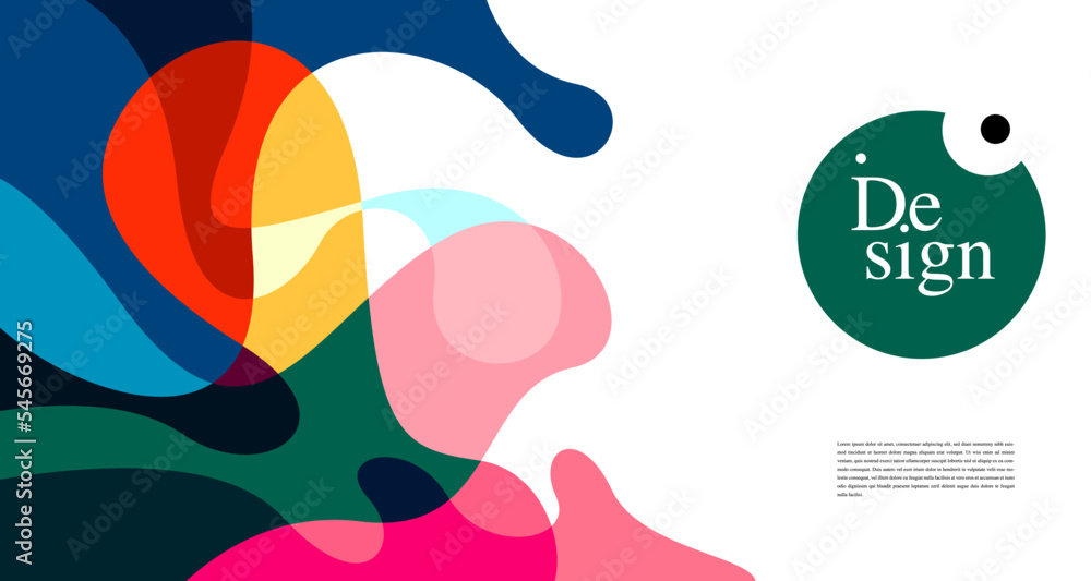Poster colorful abstract banner template with dummy text for web design, landing page, and print material