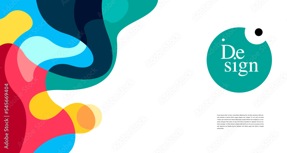 Poster colorful abstract banner template with dummy text for web design, landing page, and print material