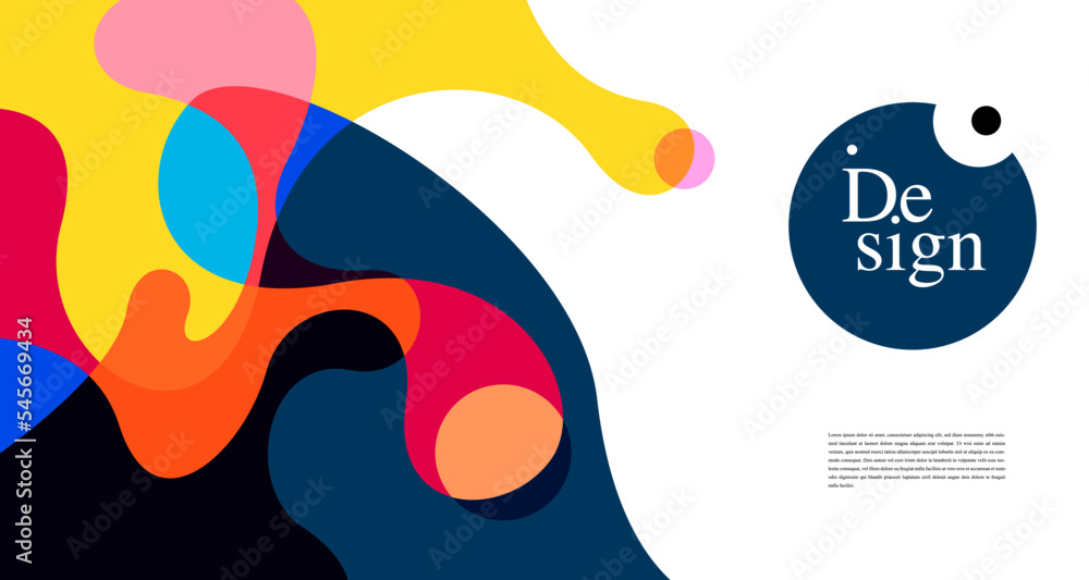 Poster colorful abstract banner template with dummy text for web design, landing page, and print material