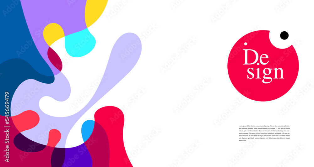 Poster colorful abstract banner template with dummy text for web design, landing page, and print material