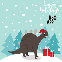 christmas greeting card with santa claus