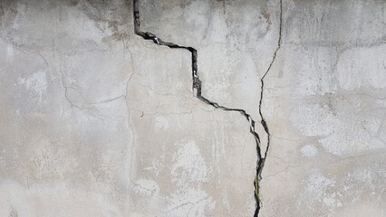 Cracks on old cement wall.