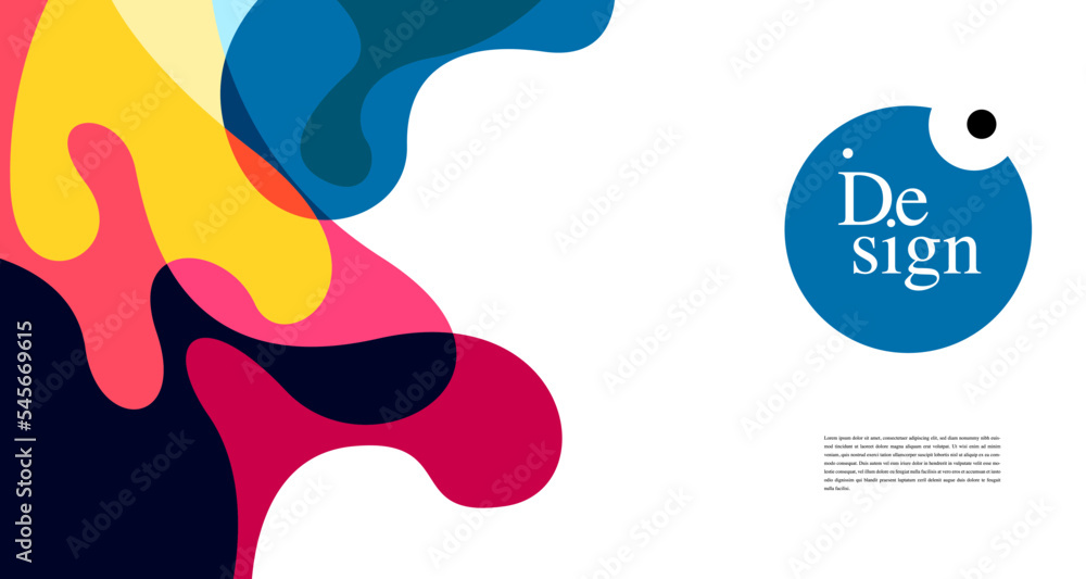 Poster colorful abstract banner template with dummy text for web design, landing page, and print material