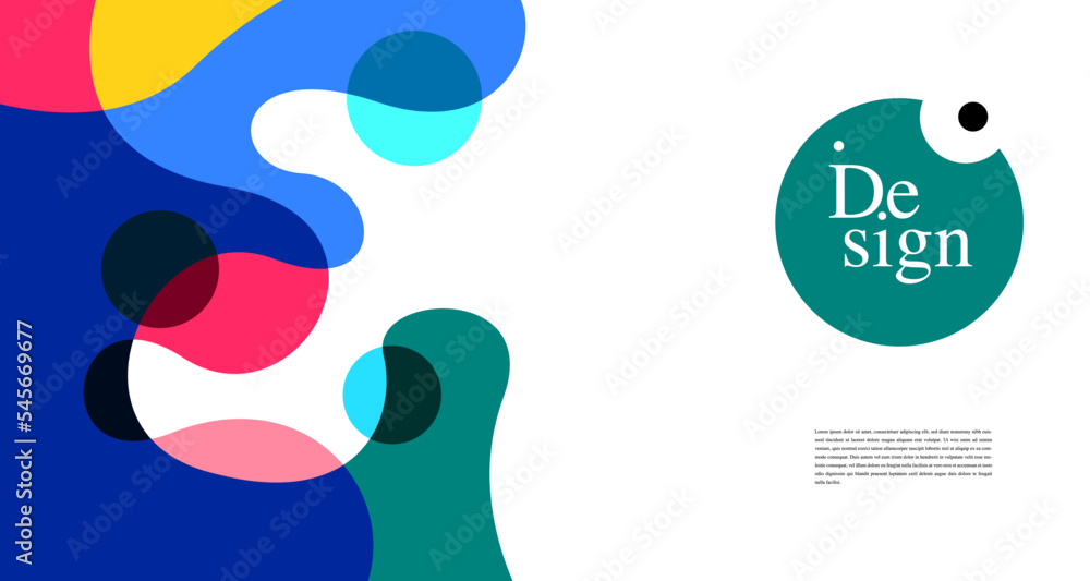 Poster colorful abstract banner template with dummy text for web design, landing page, and print material