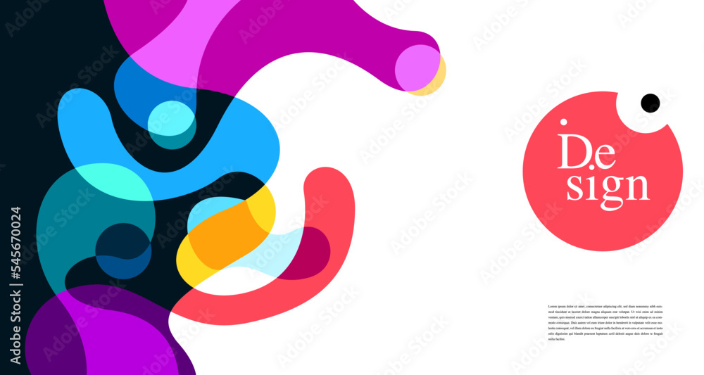 Poster colorful abstract banner template with dummy text for web design, landing page, and print material