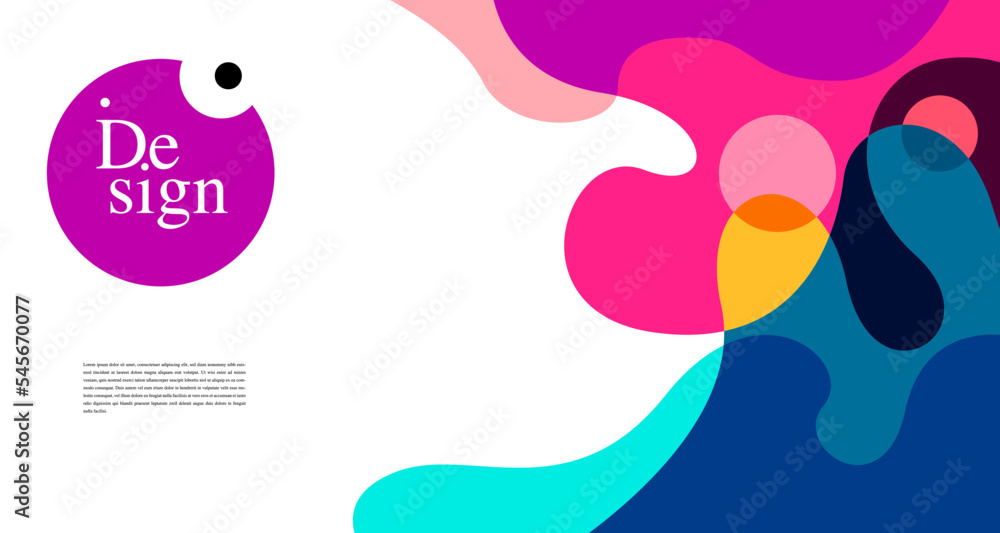 Poster colorful abstract banner template with dummy text for web design, landing page, and print material