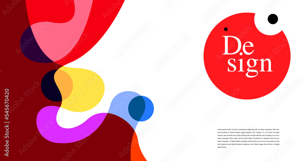Poster colorful abstract banner template with dummy text for web design, landing page, and print material