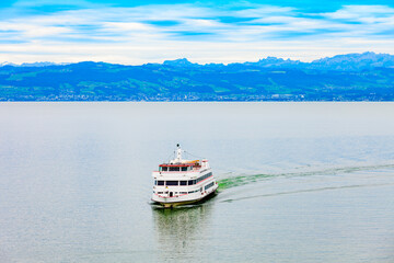 Tourist cruise boat on Lake Constance, Friedrichshafen