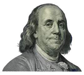 Fotobehang  Portrait of Benjamin Franklin extracted from US banknotes  © yosuke14