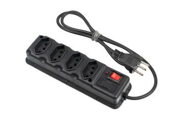 power strip, isolated on white, studio shot.