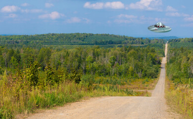 UFO near a dirt road in remote Maine