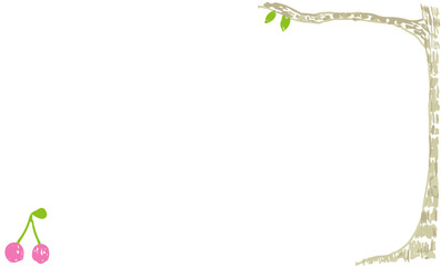 さくらんぼと木