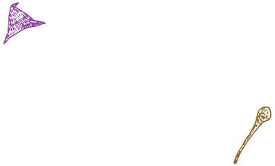 魔法使いの帽子と杖