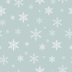 Fototapeta na wymiar Seamless snowflakes Pattern for winter and New Year theme. This Snowflake Pattern collection is ideal for creating invitations, packaging designs, planner, scrapbooking, fabric design