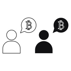 Bitcoin outline style icon