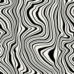 Vector seamless pattern. Abstract distorted striped texture. Monochrome rough zigzag. Creative bold wavy background. Decorative design with stripes. Can be used as a swatch for illustrator.