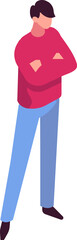 Isometric young man silhouette