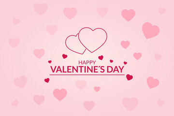 Obraz na płótnie Canvas Hearts around background on text of happy valentine's day.
