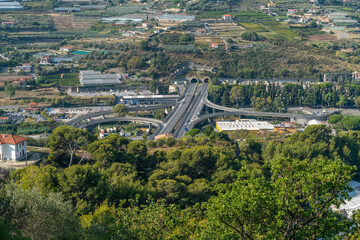 Streets and tunnels in Liguria