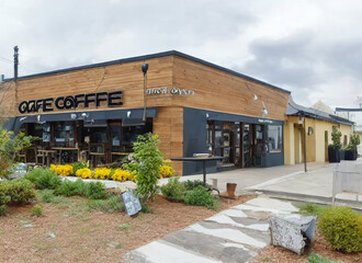 A coffee shop exterior, Generative AI