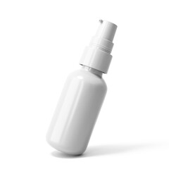 blank white plastic spray bottle with transparent background. 3D render.